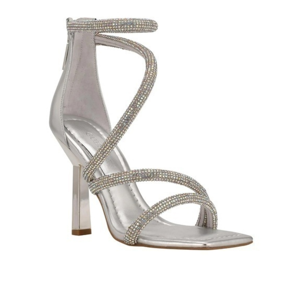 Guess Womens Lalali Embellished Square Toe Strappy Sandals